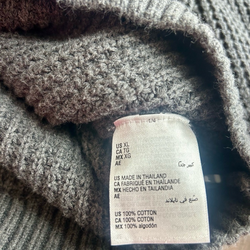 Men's Charter Club chunky Gray Button-Up Sweater size XL academia grandpa core - Picture 10 of 11